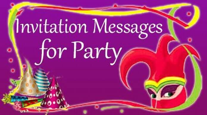 Invitation Messages For Party Party Invitation Wording Sample