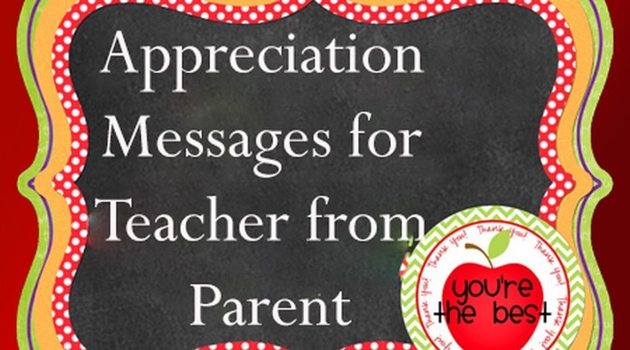 Appreciation Messages for Teacher from Parents