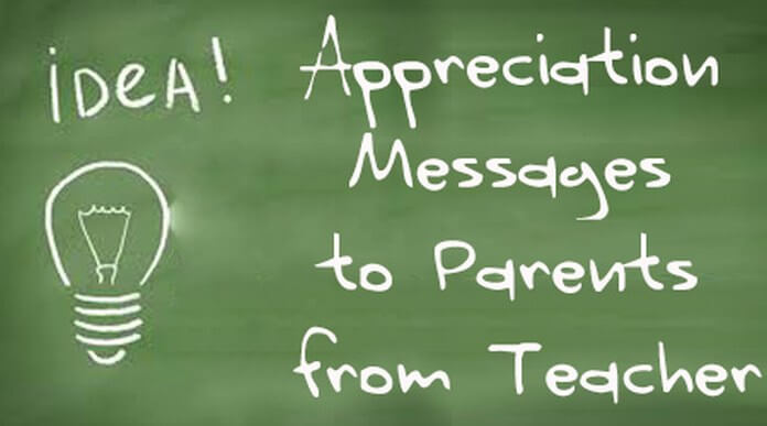 Appreciation Messages to Parents from Teacher