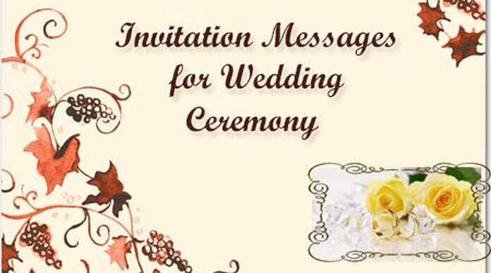 Sweet Invitation Messages for Wedding Ceremony