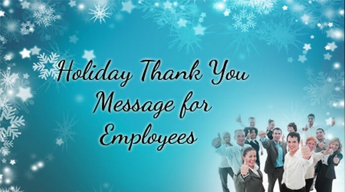 Holiday Thank You Message for Employees