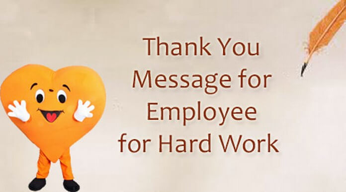 Thank You Message for Employee for Hard Work