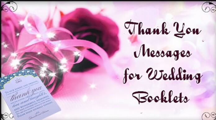 Thank You Messages for Wedding Booklets