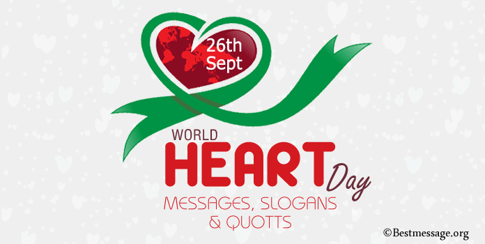 Happy World Heart Day poster messages, Heart Day Slogans