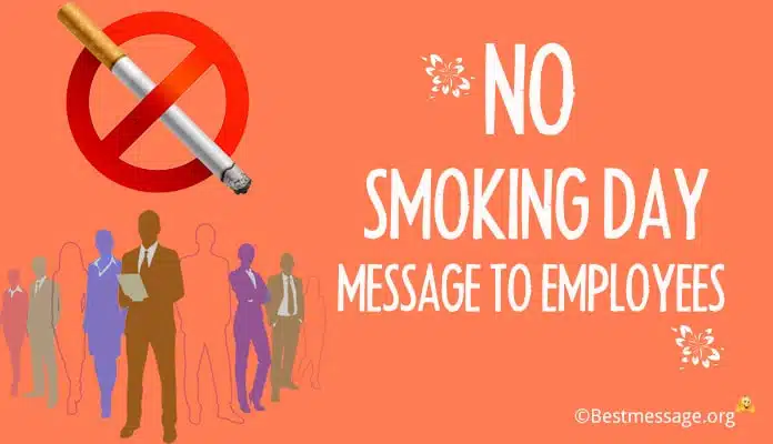 No Smoking Day Message to Employees - Smoking Quotes image