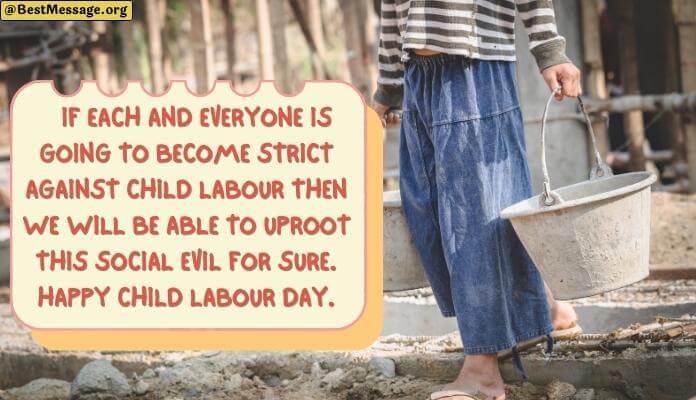 Child Labour Day Whatsapp Status, Facebook Messages