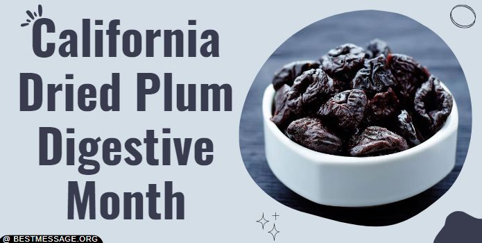 California Dried Plum Digestive Month Messages, Quotes