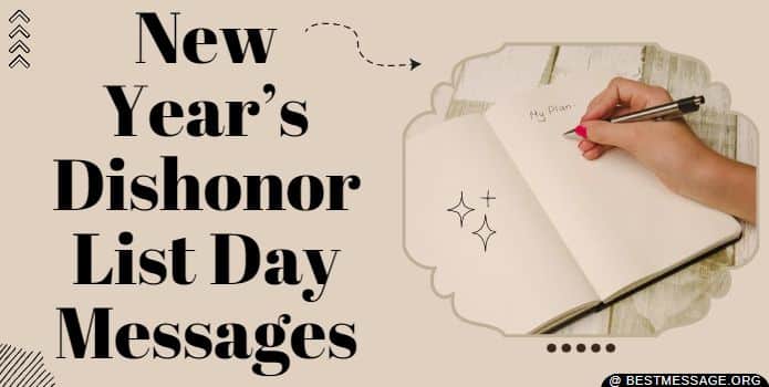 New Year’s Dishonor List Day Messages, Greetings