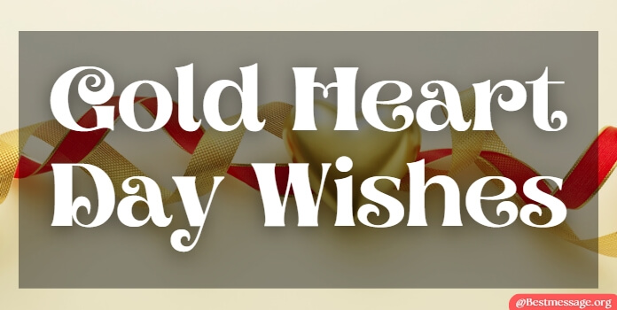 Gold Heart Day Quotes Wishes Image