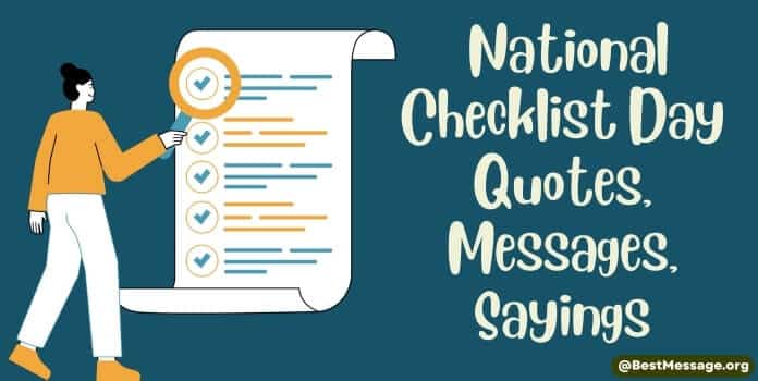 National Checklist Day Quotes, Messages, Sayings